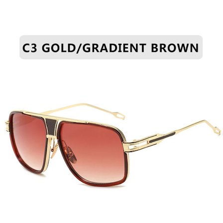 Retro Metall gradient fyrkantiga solglasögon Damer/Herrar märkesdesigner vintage Överdimensionerade svarta solglasögon Oculos De Sol