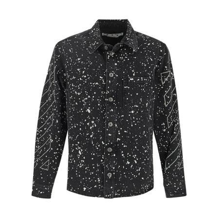 Off White, Casual Shirts Zwart, Heren, Maat:L