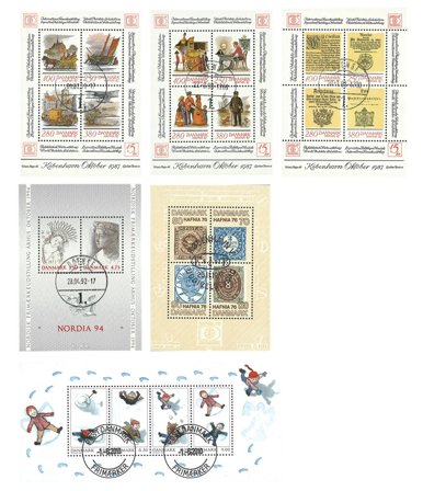 Danmark 1976-2009 - 6 luksusstemplede miniark