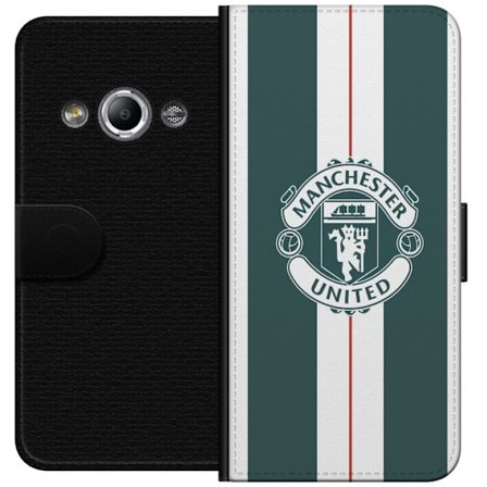 Kompatibelt Lommeboketui til Samsung Galaxy Xcover 3 Manchester United logo fotballklubb emblem Premier League Red Devils plakat hvit grønn bakgrunn