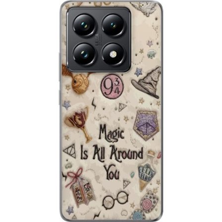 Yhteensopiva Puhelinkuori Xiaomi Xiaomi 14T Kirjailtu taianomainen kuvaus, jossa on symboleja, lainauksia ja satumaailmaa, joka on inspiroitunut satui