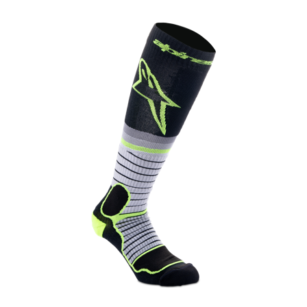 Calze Cross Alpinestars Pro Nero/Grigio/Giallo Fluo S