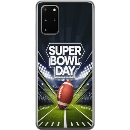 Yhteensopiva Puhelinkuori Samsung Galaxy S20+ Super Bowl Day juliste, jossa amerikkalainen jalkapallo valaistuksella varustetulla areenalla dramaattis