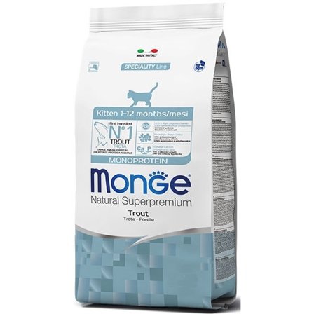 Monge Trota Monoprotein Cibo Secco Gatti Cuccioli 1-12 Mesi Sacco