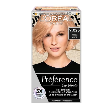 L'Oréal Paris Préférence Vivid Colours Permanent Hårfarve 9.023 Light Rose Gold, Hår, Hårfarve, Permanent Hårfarve