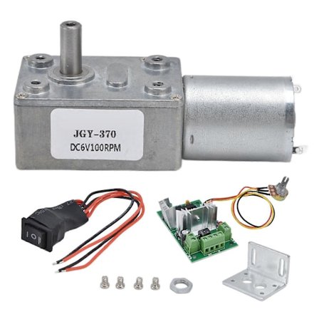 6V DC Mini Växelmotor Turbo Mask Växelreduktion Elmotor med Regulator JGY370 100RPM