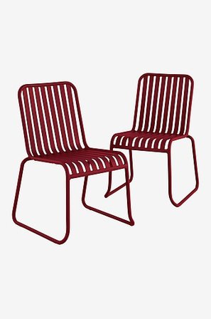 Jotex - Utestol 2-pack Aluminium Mörkröd BELLEVILLE - Köp Utestolar & utepallar hos Jotex