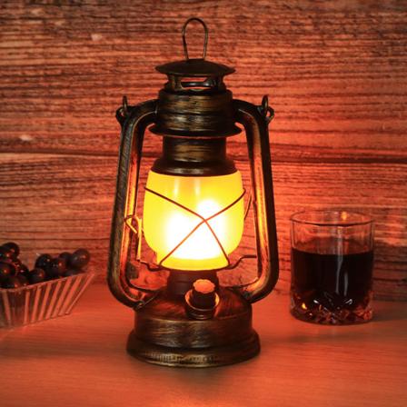 1 pakke Led Vintage Camping Lantern Halloween Dekorasjoner, Utendørs Hengende L