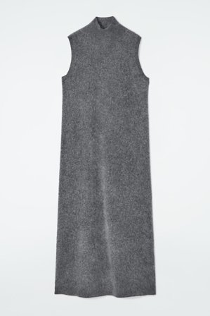 COS Women's Brushed Cashmere Maxi Dress in Grey