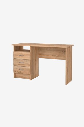 Tvilum - Function Plus Desk 3 lådor rundat handtag - Brun - Skrivbord - Från Homeroom