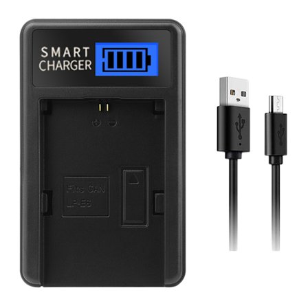 LP-E6 LPE6 LP E6 LCD USB -akkulaturi EOS 5D Mark II, 5D Mark III -kameroille