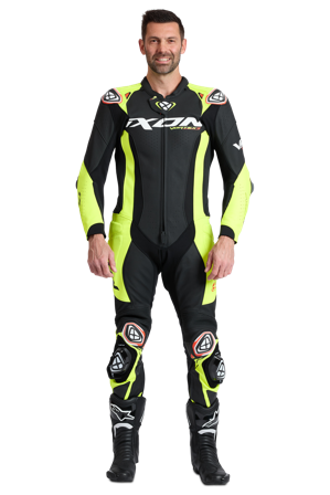 Leren Motorpak Ixon Vortex 3 Zwart/Neongeel M