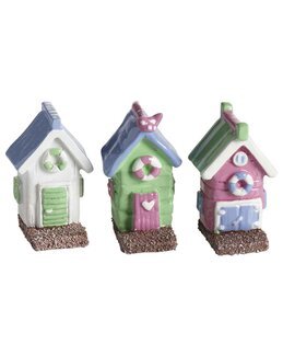 Pynt Badehuse 3-pak Multi