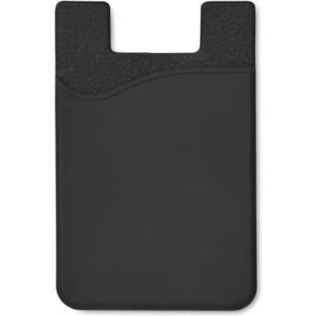 Puhelimeen kiinnitettävä korttikotelo, musta - silikonikotelo puhelimelle - korttikotelo puhelimen taakse