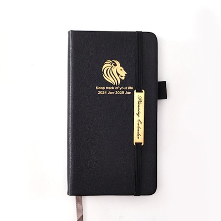 Vecko- och månadsplanerare 2024-2025, veckovis och månadsvis - januari 2024 till juni 2025, A6 (4x 6) kalender skolårsplanerare, hård pärm, ficka, - 