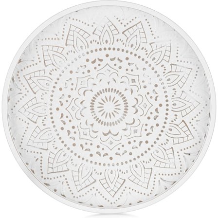 Dekorativ bricka i trä, rund: vintage dekorativ bricka brun 30 cm rustik