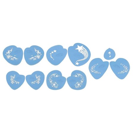 5 kpl Kasvomaalaus Sapluunat Sarja PET Uudelleenkäytettävä Maalausmalli Sapluunat Halloween Juhliin CosplayYMMR)