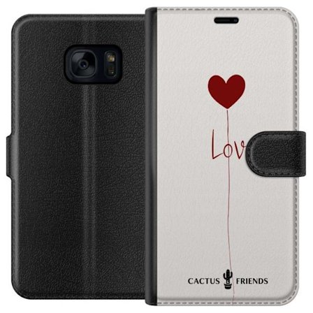 Yhteensopiva Lompakkokotelo Samsung Samsung Galaxy S7 Cactus and Friends - Love Balloon Minimal