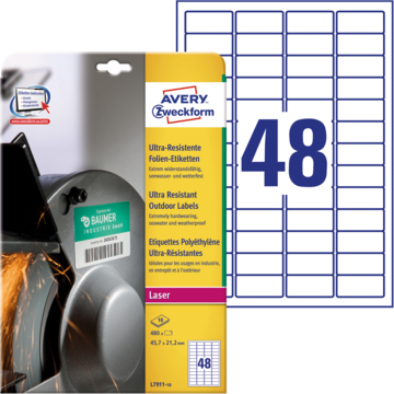 Utendørs etikett Hvit 45,7x21,