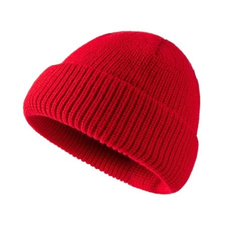 Manschettstickad mössa Stickmössa Cap RÖD red