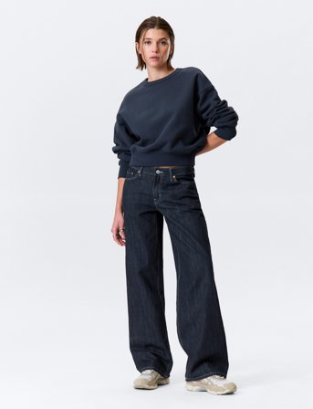 Weekday Ample Low Rise Loose Wide Leg Jeans - Black - 27 x 34