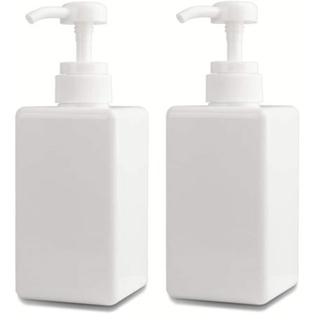 450ml Tvålautomat Set Med 2 Tomma Pumpflaskor - Vit