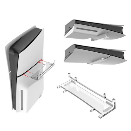 PS5 Slim Vandret Stativ, Klar Akryl Base Stativ Kompatibel Med Playstation 5 Slim Disc & Digital Edition, PS5 Slim Tilbehør