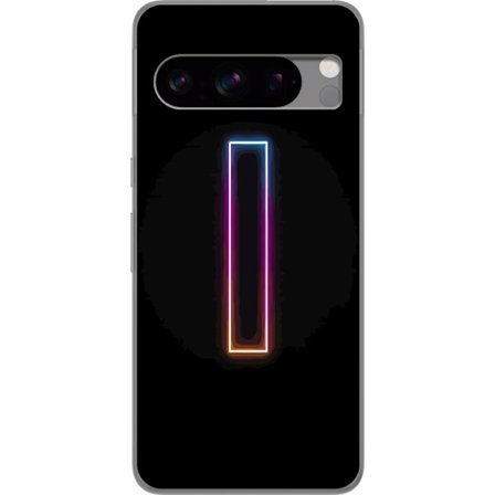 Kompatibel Mobilcover til Google Google Pixel 8 Pro Minimalistisk neonbogstav I i regnbuefarver mod mørk baggrund