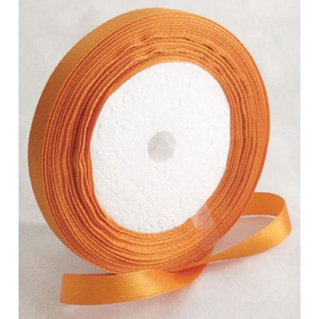 1 Rulle (25yard=22,89 mt.) Mörkorange satinband 10 mm. bred