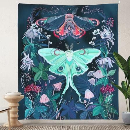 Seinälle ripustettava kuvakudos Triumph-perhoskuvio 150*130cm print , mysteerikuvio, kodin makuuhuoneen sisustus