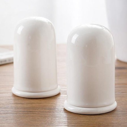 Keramisk tandstikholder med låg, tandstikdispenser til hjemmet,