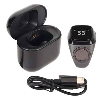 Bluetooth Finger Ring Uppladdningsbar Stegräkning Ring APP Stöd 0,49 tum skärm Smart Ring 20MM