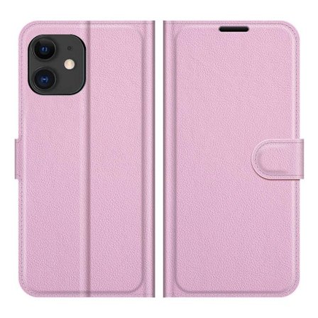 iPhone 12 - NKOBEE Pl nboksfodral Ljusrosa