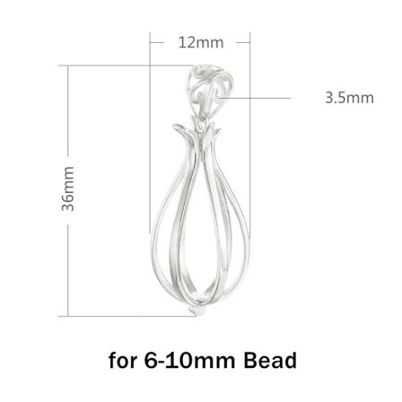 Stone Bead Cage Holder Pendel Stone Holder Pendel SILVER