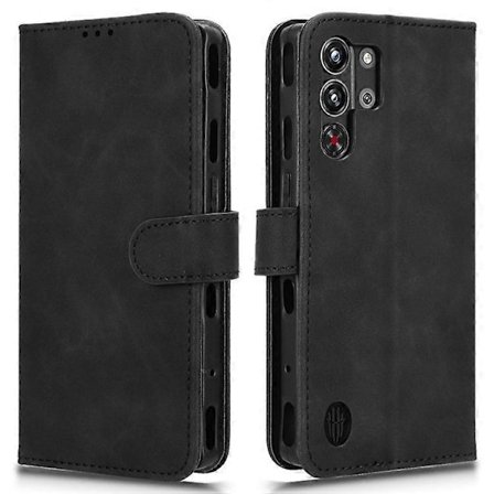 Kompatibel for ZTE nubia Red Magic 10 Pro 5G Lærveske Hudfølelse Anti-Drop Lommebok Flip Telefon Deksel [DB]