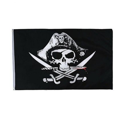 Jolly Roger Piratflagga 90x150cm Dödskalle och Korsade Ben Banner