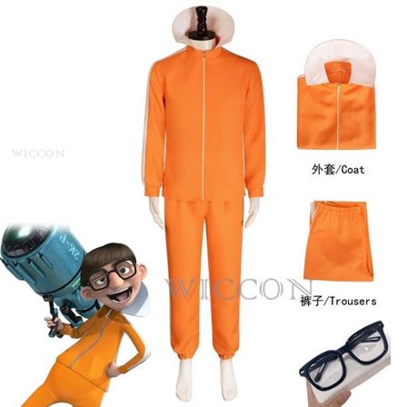 Film vektor cosplay kostume orange jakke bukser briller kostumesæt Svampebob paryk halloween udklædningssæt fest sæt S- S S