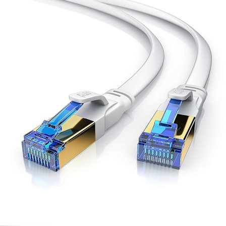 – 3m – Cat.8 Platt Ethernet-kabel – 8.1 Standardklass – Cat 8 Lan-nätverkskabel – 40000 Mbit – Patchkabel –