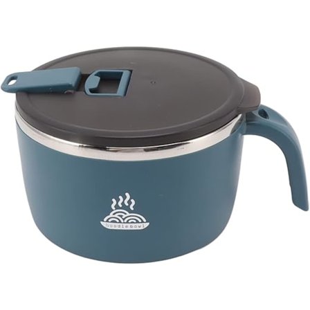 Instant Noodle Bowl, 900 Ml Instant Ramen Bowl med Lokk (Blå)