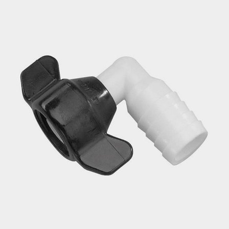 Bico para mangueira Shurflo para bombas, angulado 90°, 1/2" (NPT) (interno), mangueira de 19 mm (3/4′′), plástico