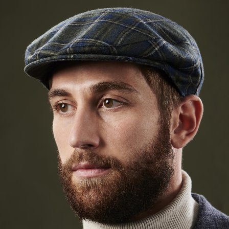 Groene Tartan Ivy Fido Platte Pet voor mannen - Platte petten