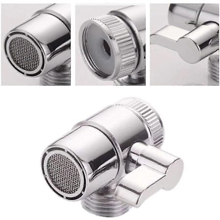 Størrelsen på toppen, der er forbundet til vandhanedyse, er 22 mm, og sideudløbet er G1/2"20 mm. T-adapterventil Legeringsbrusebadshane 3-vejs Diverte