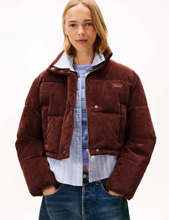 Tommy Jeans Tjw Cord Puffer Jacket Ext - Brown - XS