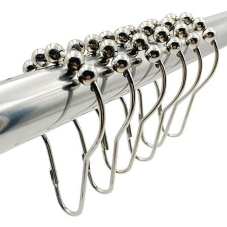 Brushes til Bruseforhæng, Sæt af 12 Rustfrit Stål Badeværelsesforhæng