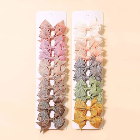 20 kpl/setti Uusi söpö kiinteä nauha rusetti hiuspidikkeet vauvatyttöille käsintehdyt rusetit hiusneula Barrettes päähineet lasten hiuslisäkkeet 10 