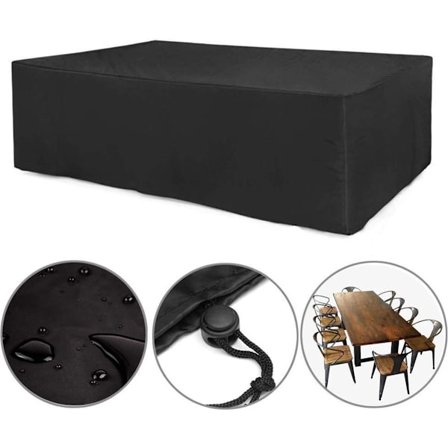 Havemøbelovertræk - Beskyttelsesovertræk til udendørs bord og stole - Vandtæt - Stol vindtæt og UV-beskyttende - 180*150*80cm Sort