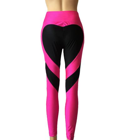Kvinnor Color Block Byxor Love Heart Print Leggings