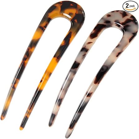 2-delt sæt af leopardprint fransk celluloseacetat skildpadde hårklemme