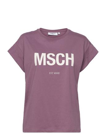Mschalva Organic Msch Std Tee T-shirt Top Lilla MOSS COPENHAGEN