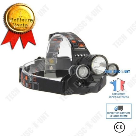 Hovedlampe - TECH DISCOUNT - BORUIT - 5000LM - 2X 18650 Batterier - Genopladelig USB